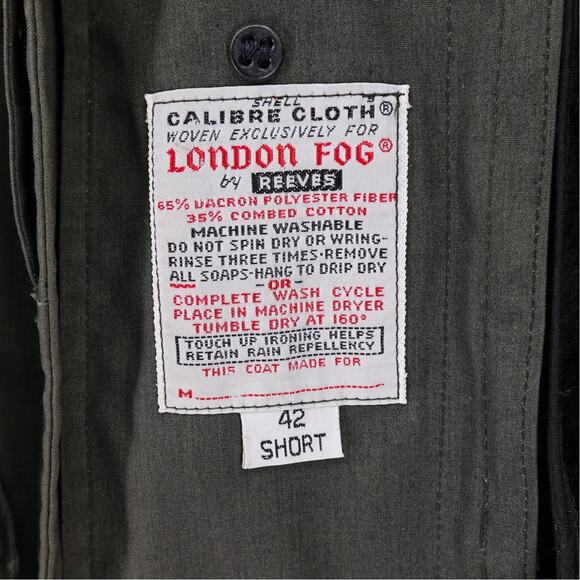 Rare 1950s London Fog Trench Coat Alpaca Mohair Liner Mens 42 Short - Picture 4 of 16